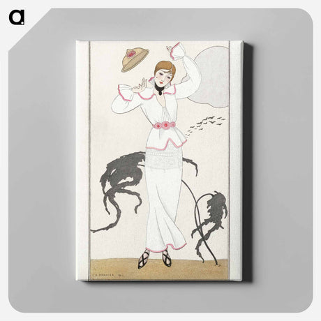 アートパネル-Costumes Parisiens, no.21: Robe de drap blanc - ジョージ バービエ Canvas.