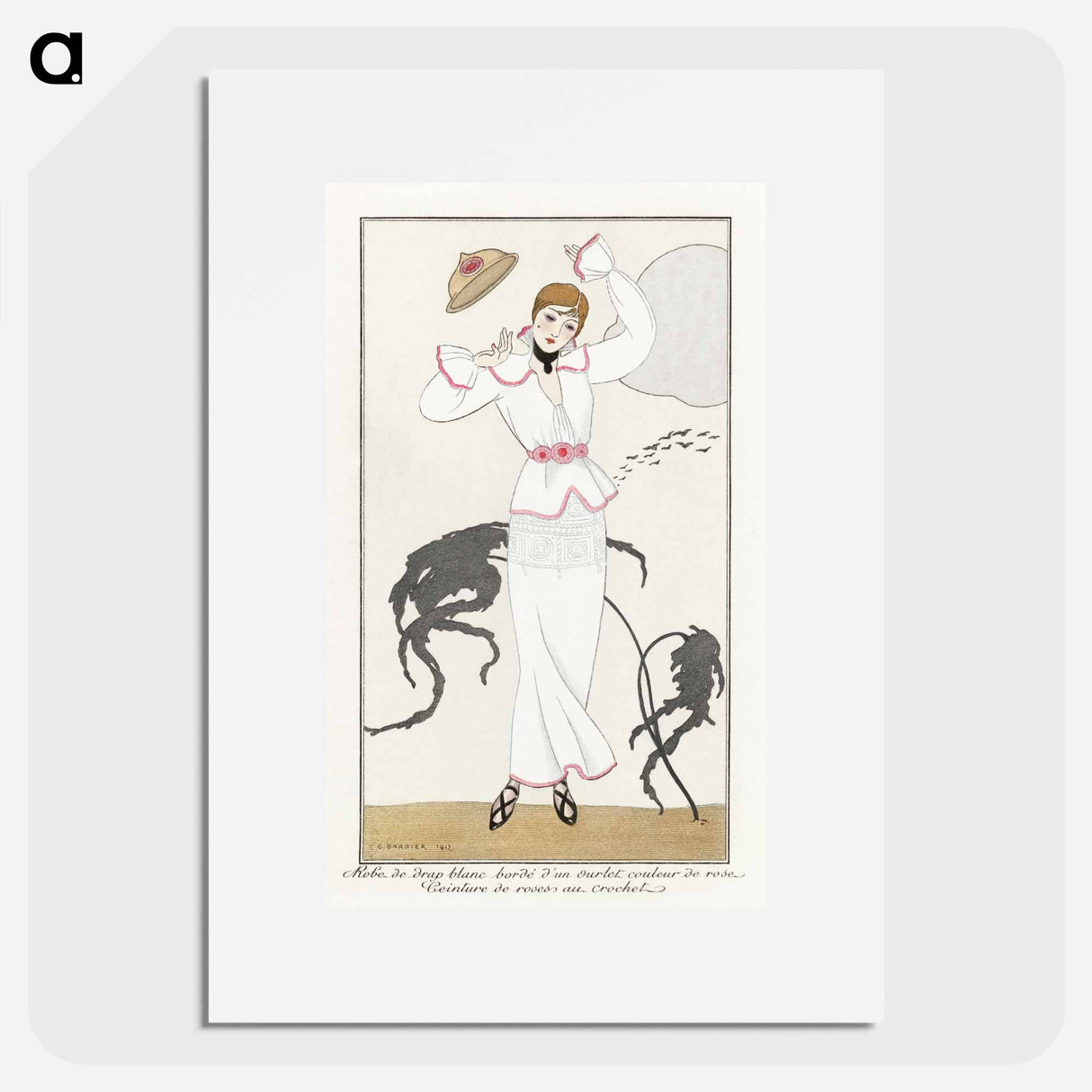 Costumes Parisiens, no.21: Robe de drap blanc - ジョージ バービエ Poster.