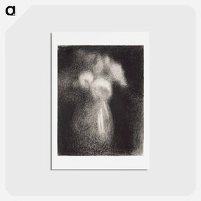 アートポストカード-Roses in a Vase - ジョルジュ スーラ Postcard.