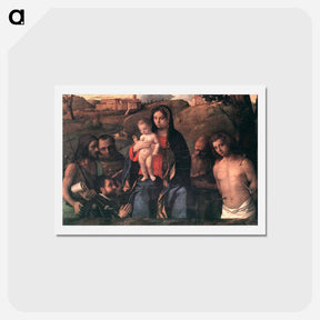 アートポストカード-Madonna and Child with Saints and a Donor - ジョヴァンニ ベッリーニ Postcard.