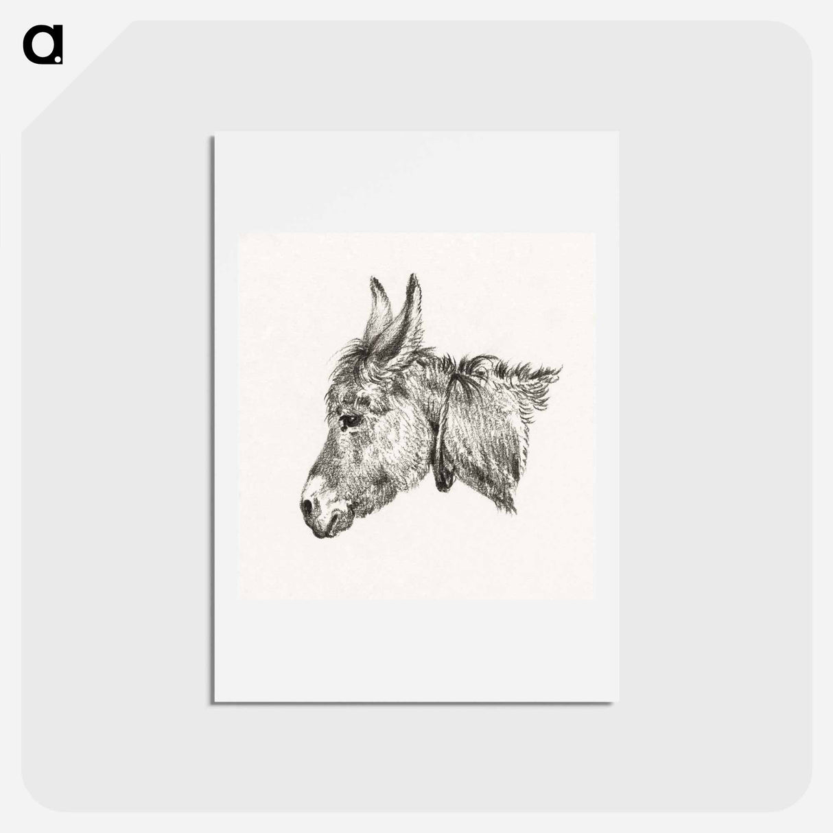 アートポストカード-Head of a donkey - ジャン ベルナール Postcard.