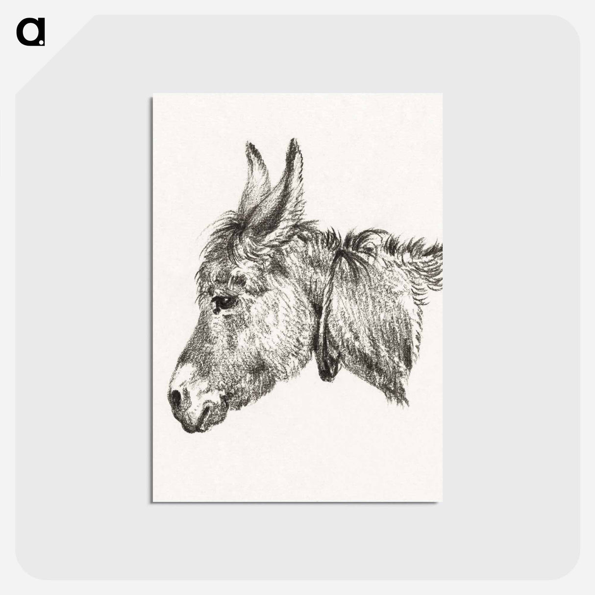 アートポストカード-Head of a donkey - ジャン ベルナール Postcard.
