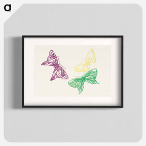アートポスター-Japanese butterfly - 神坂 雪佳 Poster.