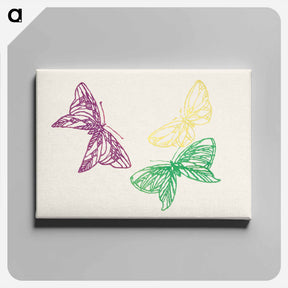 アートパネル-Japanese butterfly - 神坂 雪佳 Canvas.