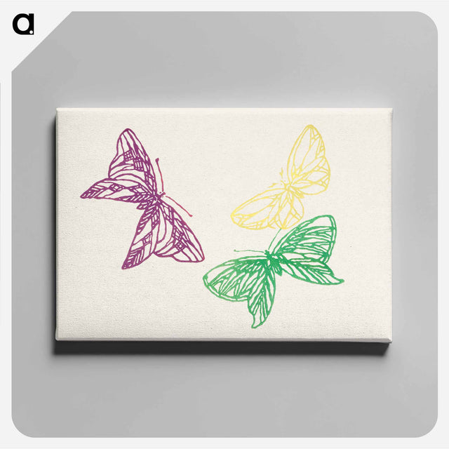アートパネル-Japanese butterfly - 神坂 雪佳 Canvas.