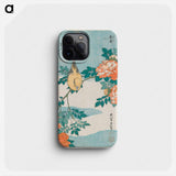 Warbler and Roses - Katsushika Hokusai Phone Case.