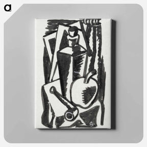 アートパネル-Still life with apple, pipe and bottle - レオ ヘステル Canvas.