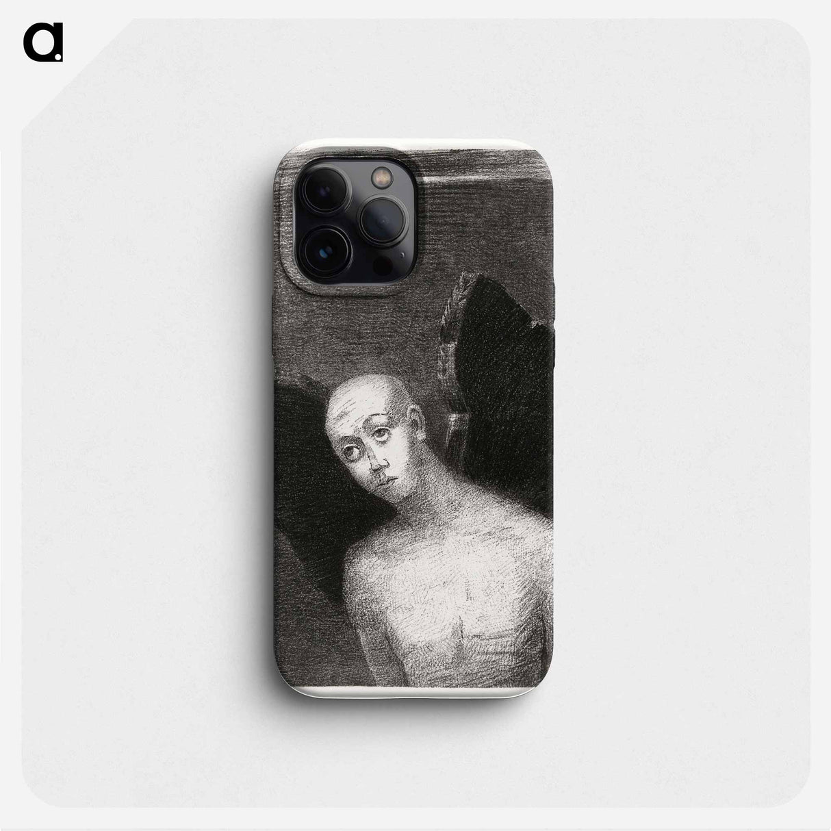 The Fallen Angel Spreads His Black Wings - Odilon Redon Phone Case.