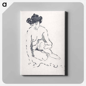 アートパネル-Seated Nude Woman - ポール シニャック Canvas.