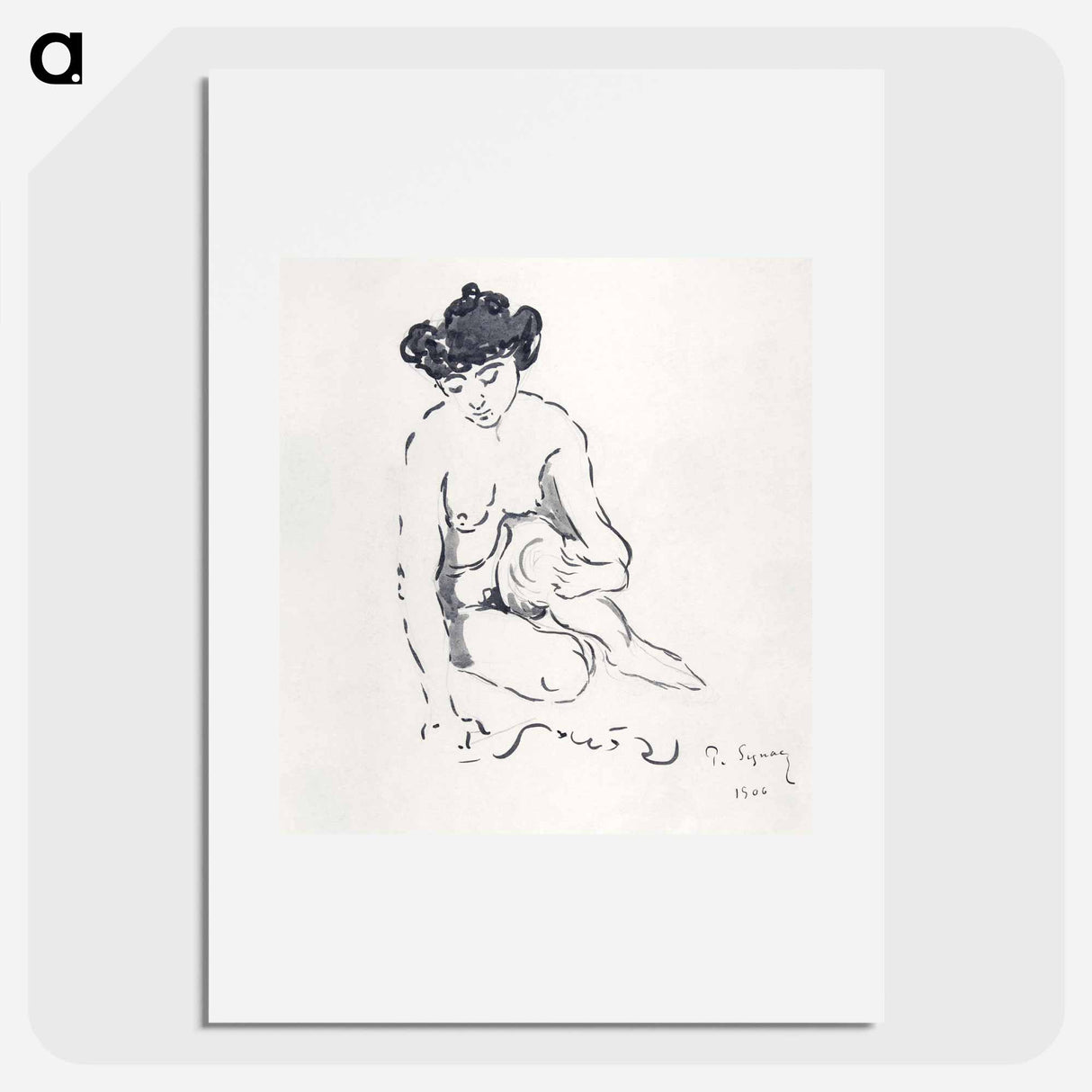 Seated Nude Woman - ポール シニャック Poster.