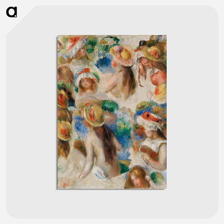 アートポストカード-Study of Heads - ピエール オーギュスト ルノワール Postcard.