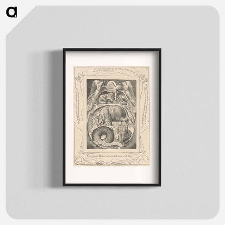 アートポスター-Book of Job, Plate 15, Behemoth and Leviathan - ウィリアム ブレイク Poster.