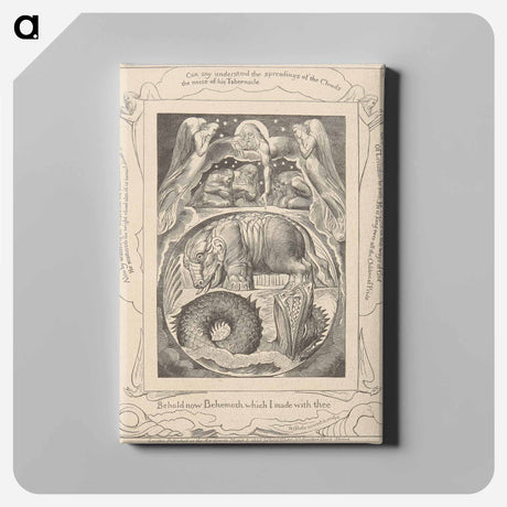 アートパネル-Book of Job, Plate 15, Behemoth and Leviathan - ウィリアム ブレイク Canvas.