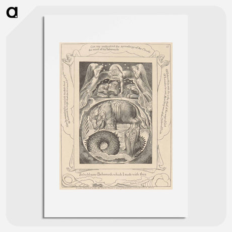 アートポスター-Book of Job, Plate 15, Behemoth and Leviathan - ウィリアム ブレイク Poster.