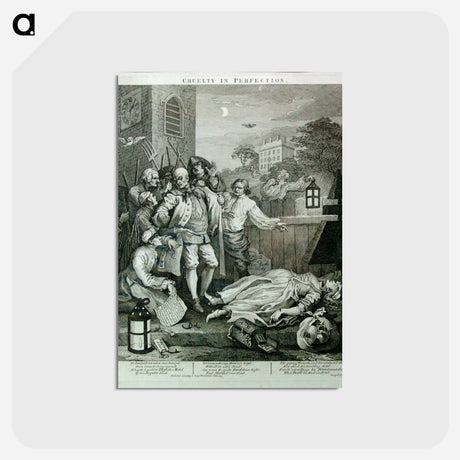 アートポストカード-Cruelty in perfection - ウィリアム ホガース Postcard.
