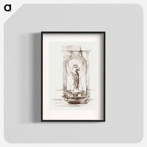 アートポスター-Decorative fountain project for the interior - アルフォンス ミュシャ Poster.