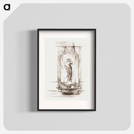 アートポスター-Decorative fountain project for the interior - アルフォンス ミュシャ Poster.