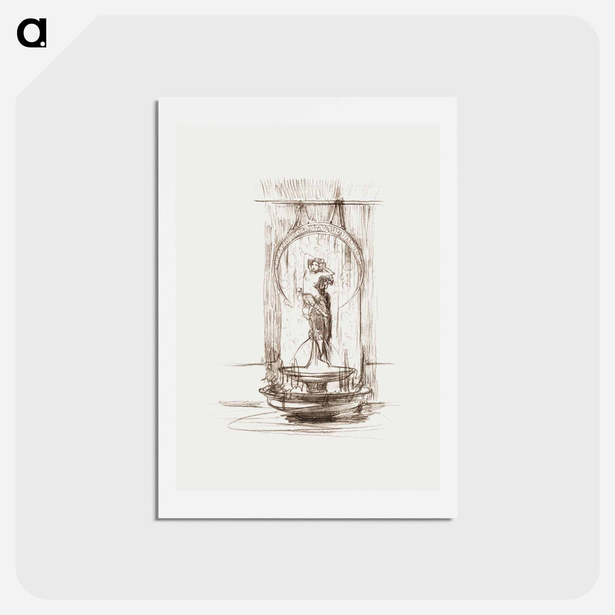 アートポストカード-Decorative fountain project for the interior - アルフォンス ミュシャ Postcard.
