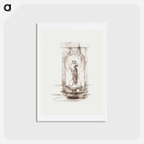 アートポストカード-Decorative fountain project for the interior - アルフォンス ミュシャ Postcard.