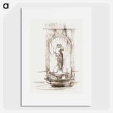 アートポスター-Decorative fountain project for the interior - アルフォンス ミュシャ Poster.