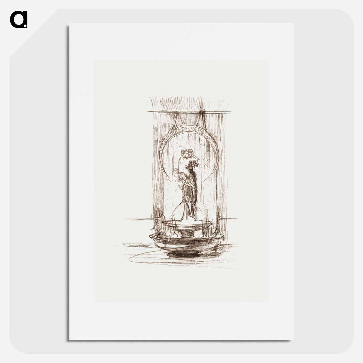 Decorative fountain project for the interior - Alphonse Mucha Poster.