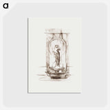 アートポストカード-Decorative fountain project for the interior - アルフォンス ミュシャ Postcard.