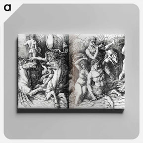 アートパネル-The Battle of Sea Gods - アンドレア マンテーニャ Canvas.