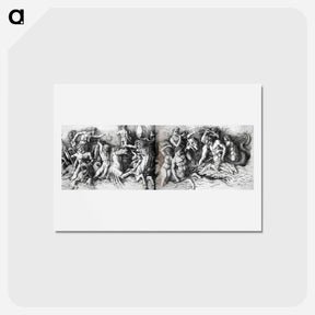 アートポストカード-The Battle of Sea Gods - アンドレア マンテーニャ Postcard.