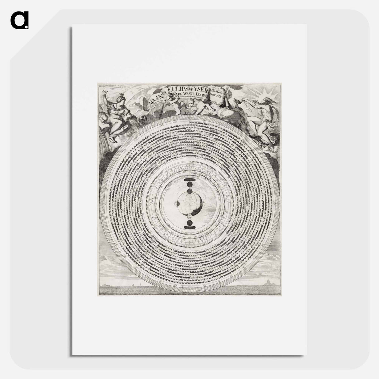 Maan en Eclipswyzer - アンティーク地図 Poster.