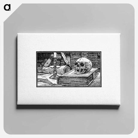 アートパネル-Skull and Books
 - 大英図書館 Canvas.