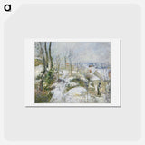 アートポストカード-Rabbit Warren at Pontoise, Snow - カミーユ ピサロ Postcard.