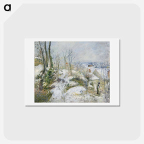 アートポストカード-Rabbit Warren at Pontoise, Snow - カミーユ ピサロ Postcard.