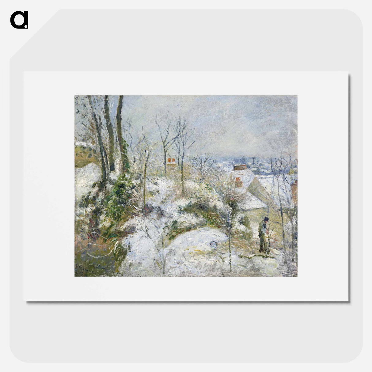 Rabbit Warren at Pontoise, Snow - Camille Pissarro Poster.