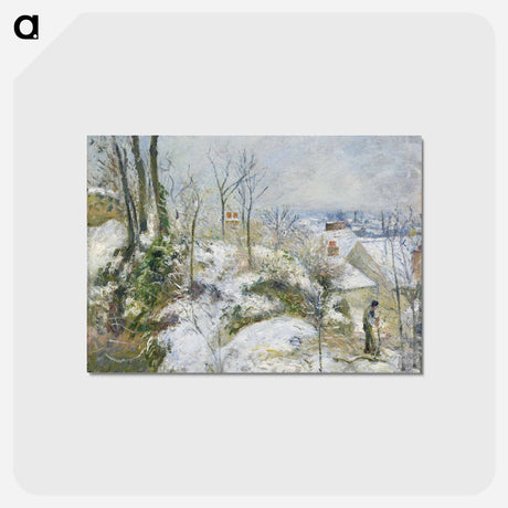 アートポストカード-Rabbit Warren at Pontoise, Snow - カミーユ ピサロ Postcard.