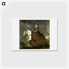アートポストカード-Queen Isabel of Bourbon Equestrian - ディエゴ ベラスケス Postcard.