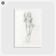 アートポストカード-Nude Female Figure with Mirror in Right Hand - エドワード バーン ジョーンズ Postcard.