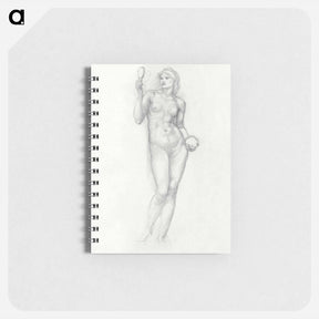 アートメモ帳-Nude Female Figure with Mirror in Right Hand - エドワード バーン ジョーンズ Memo.