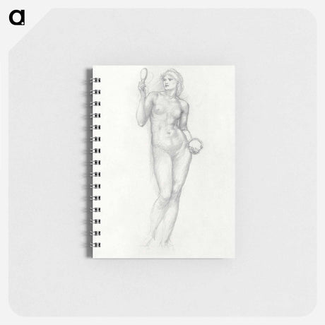 アートメモ帳-Nude Female Figure with Mirror in Right Hand - エドワード バーン ジョーンズ Memo.