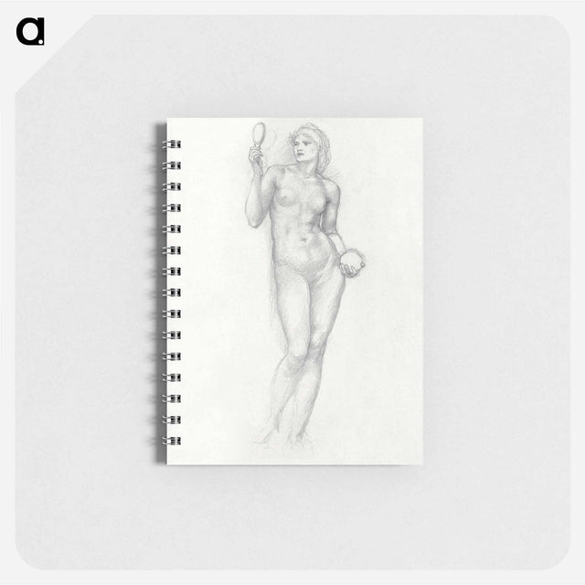 アートメモ帳-Nude Female Figure with Mirror in Right Hand - エドワード バーン ジョーンズ Memo.