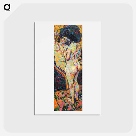 アートポストカード-Two Nudes, obverse - エルンスト ルートヴィヒ キルヒナー Postcard.