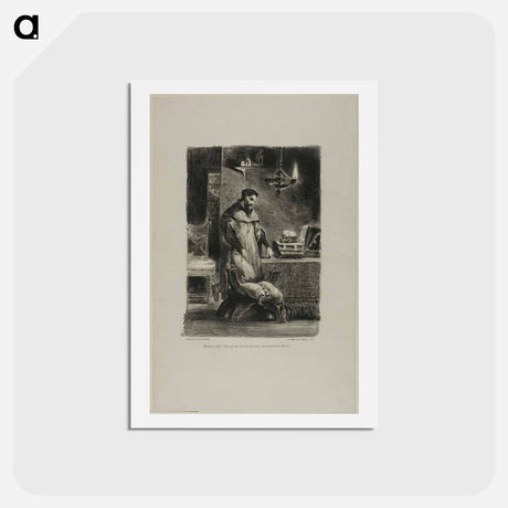 アートポストカード-イエロー - ウジェーヌ ドラクロワ Postcard.