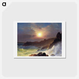 Coast Scene, Mount Desert Sunrise off the Maine Coast - フレデリック エドウィン チャーチ Postcard.