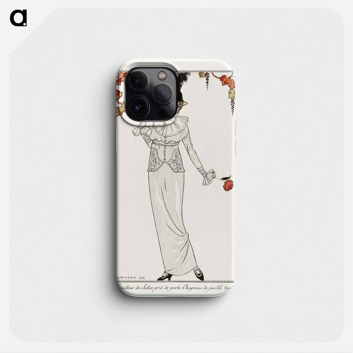 Costumes Parisiens, no. 8: Tailleur de Satin gris de perle. Chapeau de paille noir - Georges Barbier Phone Case.