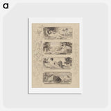アートポストカード-The 4 Times of the Day - グスタフ クリムト Postcard.