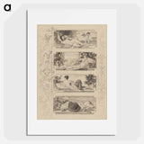 The 4 Times of the Day - グスタフ クリムト Poster.