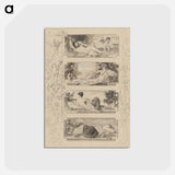 アートポストカード-The 4 Times of the Day - グスタフ クリムト Postcard.