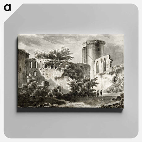 アートパネル-View of the courtyard of Château de Botwel - ジャン ベルナール Canvas.