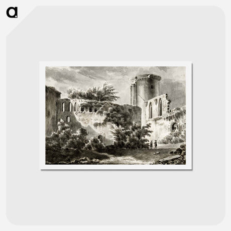 アートポストカード-View of the courtyard of Château de Botwel - ジャン ベルナール Postcard.