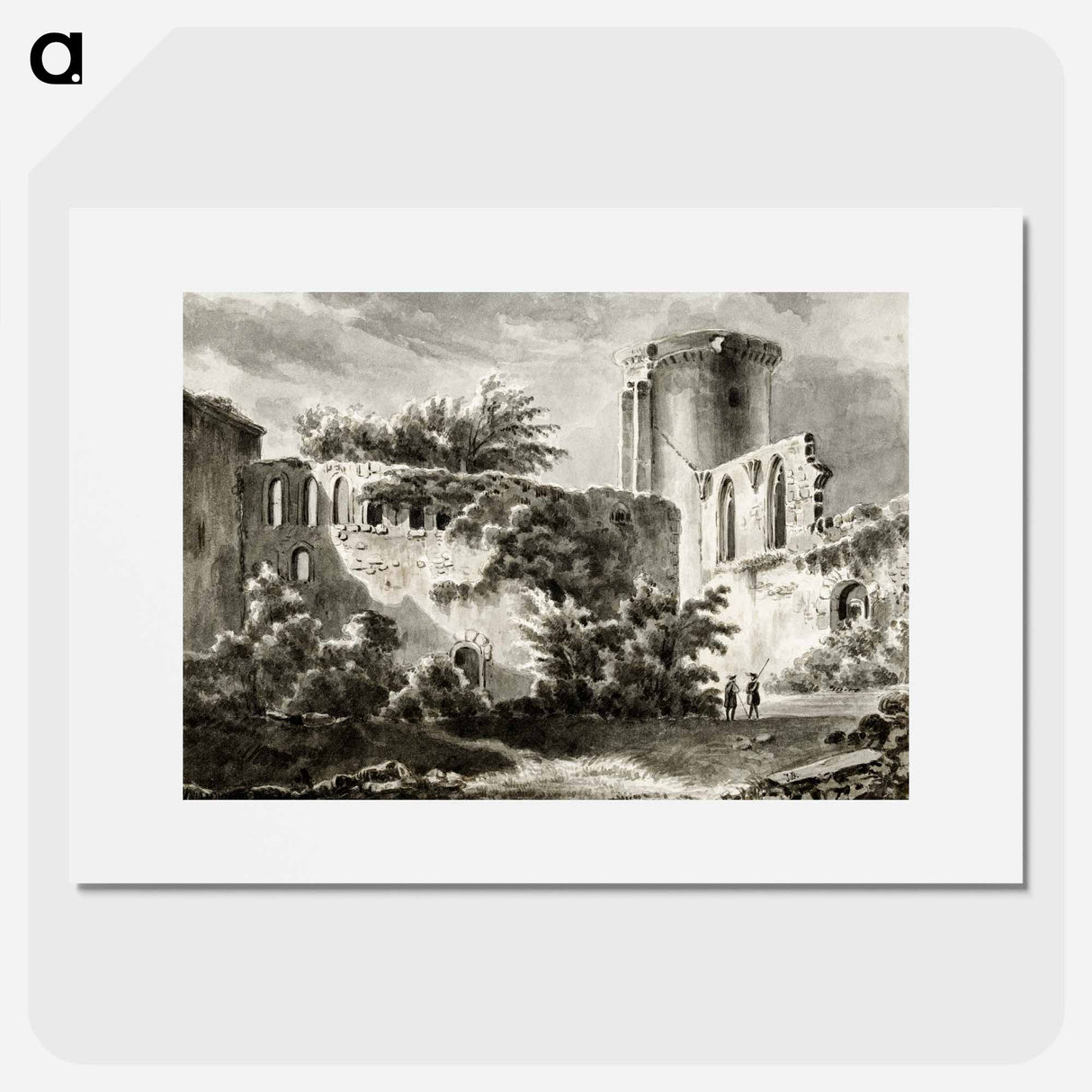 View of the courtyard of Château de Botwel - Jean Bernard Poster.