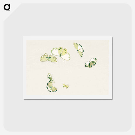 アートポストカード-One Thousand Butterflies - 神坂 雪佳 Postcard.